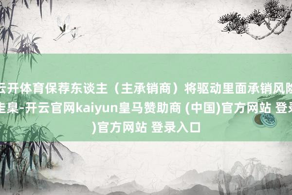 云开体育保荐东谈主（主承销商）将驱动里面承销风险评估圭臬-开云官网kaiyun皇马赞助商 (中国)官方网站 登录入口