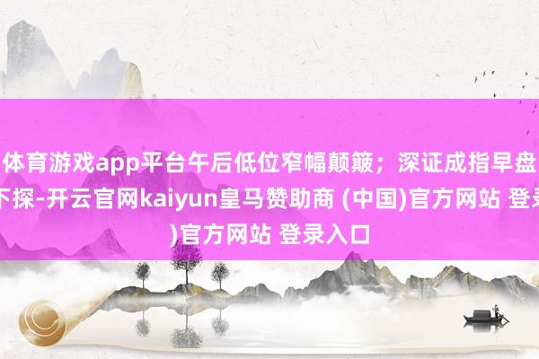 体育游戏app平台午后低位窄幅颠簸；深证成指早盘颠簸下探-开云官网kaiyun皇马赞助商 (中国)官方网站 登录入口